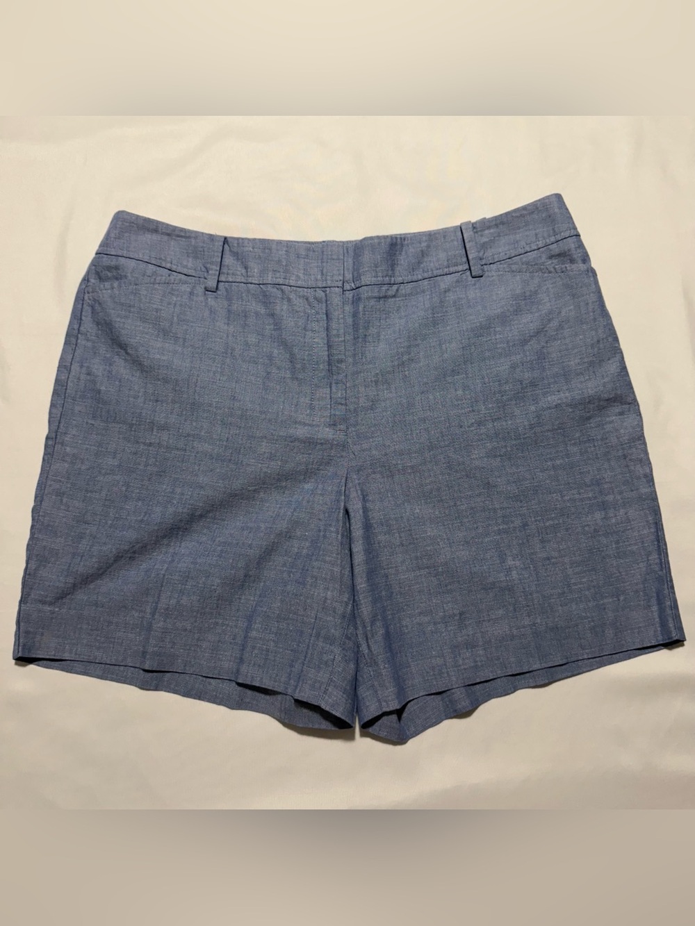 Talbots Perfect Short Women’s Blue Cotton Casual Flat Front Shorts Petite Sz 12P